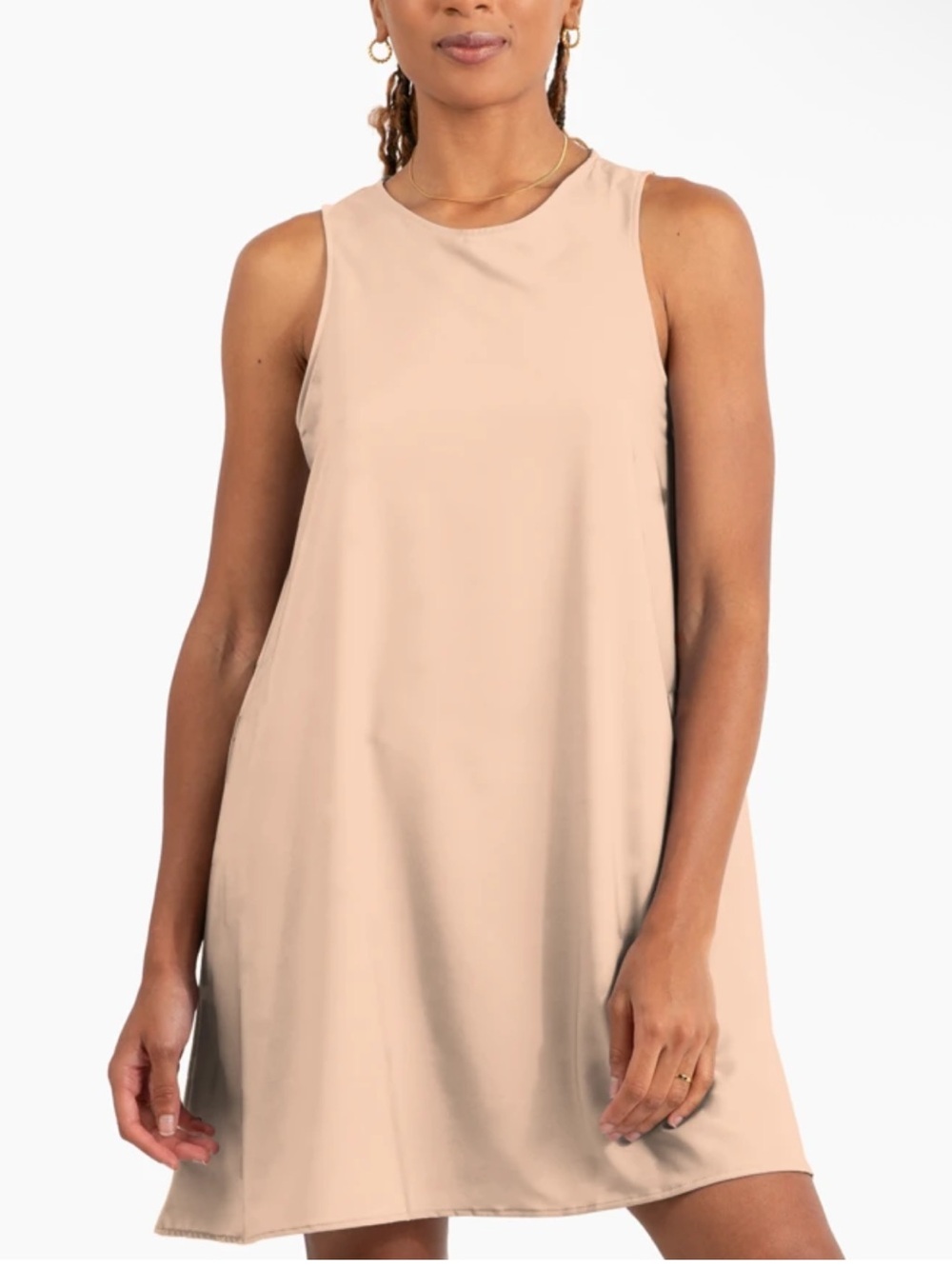 Good American Sleeveless A-Line Shift Dress in taupe! Fully lined! New! XXL